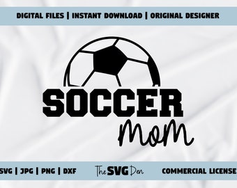 Stylish Soccer Mom SVG/PNG/DXF Art - Craft Your Own Apparel, Great Gift Idea, Commercial License Included