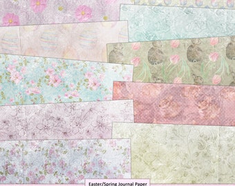 Shabby Easter Spring Journal Paper Pages INSTANT DOWNLOAD