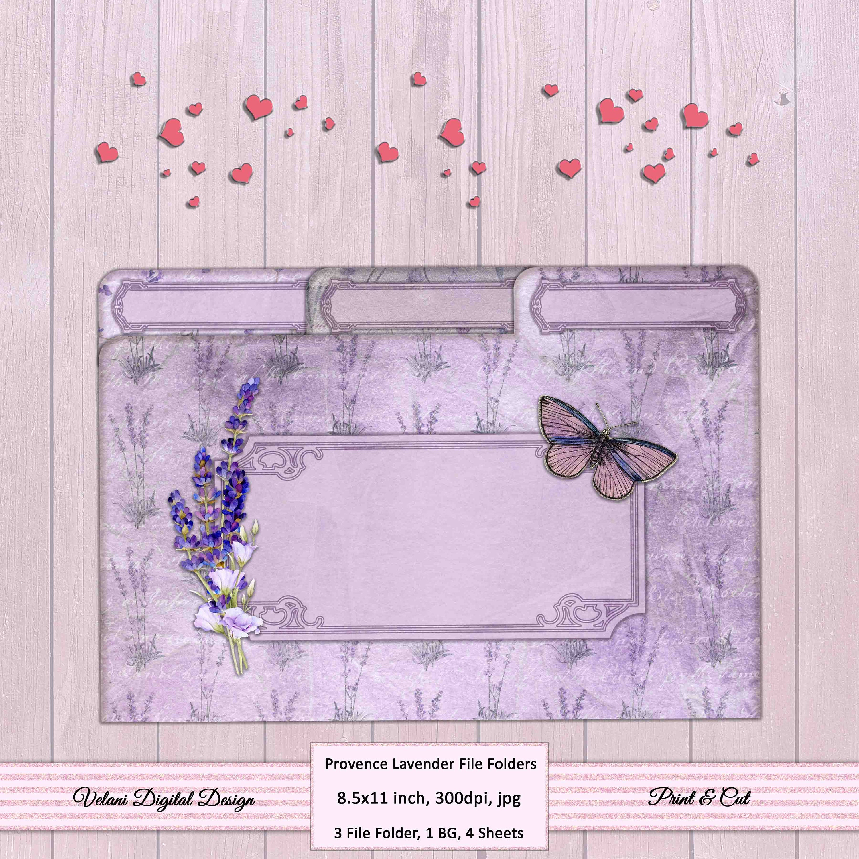 Lavender File Folders Etsy