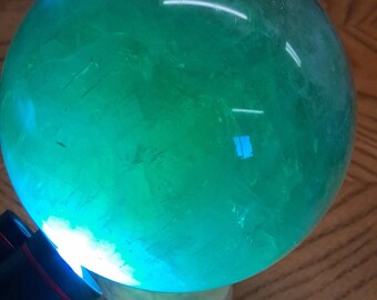 Large Green Fluorite Sphere 11 lb 6 oz | 18" Circumference Crystal Ball | Natural Fluorite Home Decoration