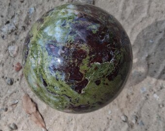 Dragon Blood Jasper Sphere 4 lb 3 oz, Large Polished Dragon Stone Crystal Ball, Natural Red Green Jasper, Mineral Specimen