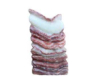 6 lb 13 oz Rhodochrosite Slab, Large Polished Rhodochrosite Specimen, Pork Stone, Natural Banded Gemstone, Mineral Display