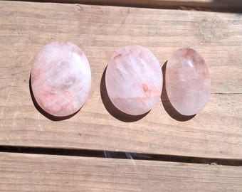 3 Rose Quartz Pocket Crystals | Natural Rose Quartz Stones | polished Gemstone Set inventory#T3QT