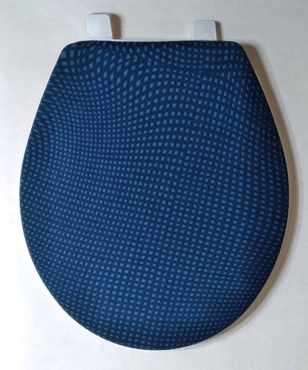 Fabric Toilet Lid Cover Standard Size. Bathroom Ideas. Loo Decor