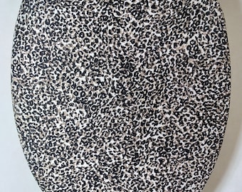 leopard print Toilet seat lid Covers: Stretchy cloth. For elongated toilet seat. Small bathroom ideas and home decor. Fun bathroom. wild