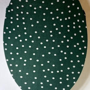 Toilet Seat Lid Covers. Fun polka dots Bathroom decor. Bathroom ideas. Home decor. Elongated. Green bathroom remodeling. Repurposed material