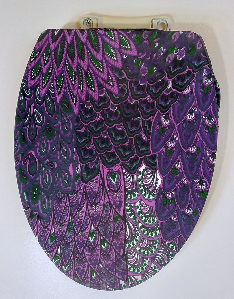 Toilet Seat Lid Covers for Elongated Toilet Seat. Purple Etsy