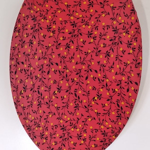 Cloth Toilet Seat lid Covers For elongated toilet. Easy bathroom remodeling and decorating ideas. Recycled material. Cloth fabric. Loo art.
