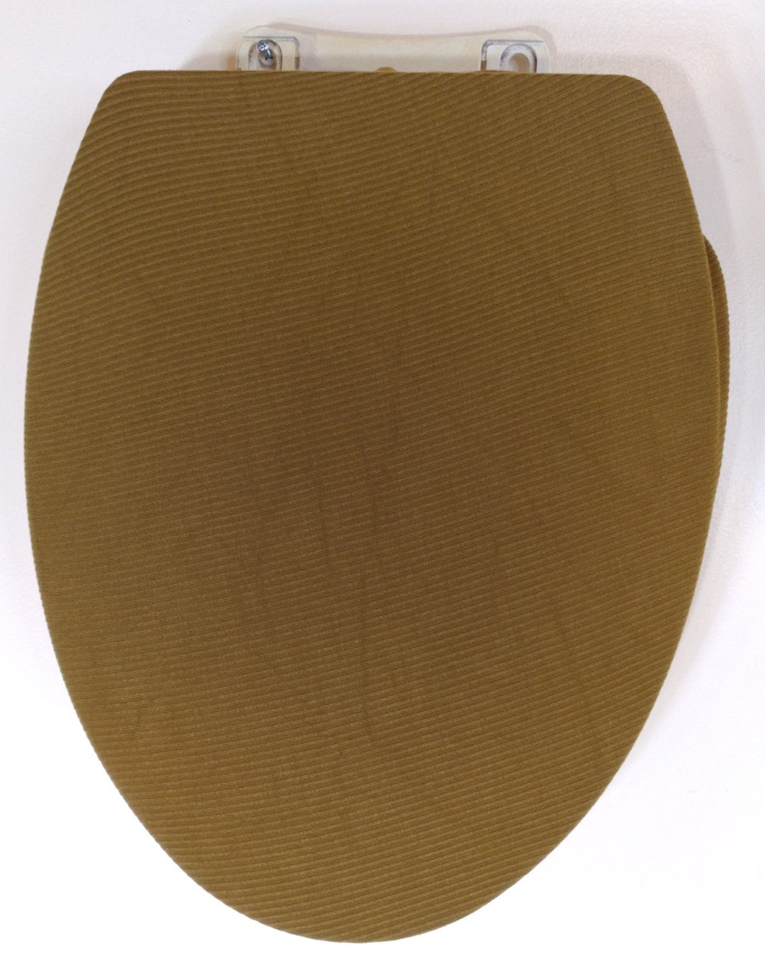 Soft Corduroy Like Cloth Toilet Seat Lid Cover. Elongated Toilet Cover