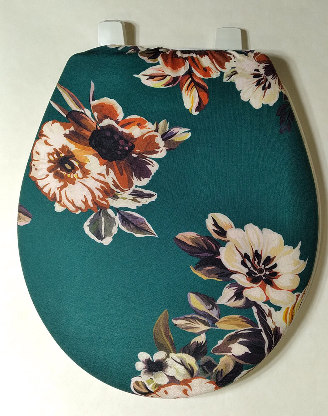 Cloth Toilet Seat Lid Cover for Standard Size Toilet Seat. Toilet Lid Cover. Repurposed Fabric