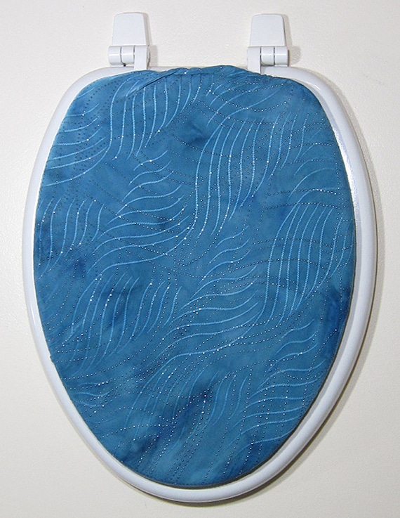 Blue elongated toilet seat cover sale