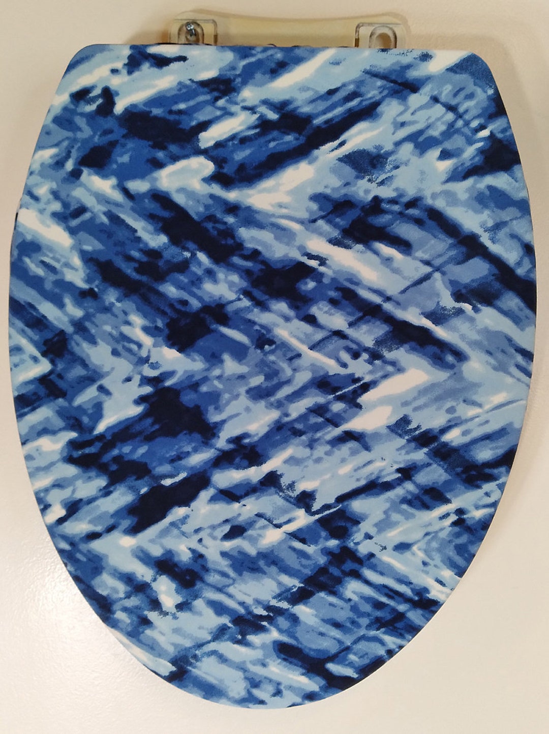 Blue Bathroom Idea. Cloth Toilet Seat Cover. for Elongated Toilet. Lid