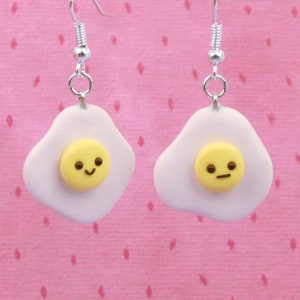 Fried Egg Earrings, Gift For Kids, Miniature Egg Earrings, Food Lover Gift, Kawaii Mini Egg Earrings, Stocking Stuffers