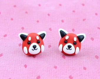 Red Panda Stud Earrings, Funny Animal Earrings, Gifts for Kids