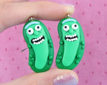 Boucles d’oreilles Crazy Pickle, Cadeau Funny Scientist, Boucles d’oreilles Cartoon, Boucles d’oreilles Funky Cucumber