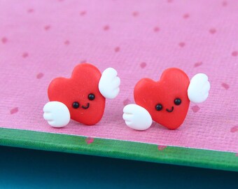 Prezent na Walentynki, Kolczyki z Sercem i Skrzydłami, Kolczyki z Skrzydłami Anioła