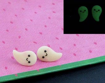 Glow In The Dark Ghost Stud Earrings, Spooky Studs, You Are Bootiful Gift, Halloween Gift for Kids