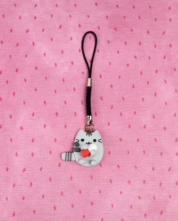 Pusheen With Red Heart Brooch, Gift For Nurse, Funny Doctor Cat Pin, Medical Worker Gift, Stocking Stuffers