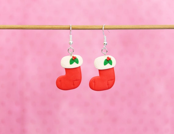 Red Christmas Jewelry Christmas Stocking Earrings Red Christmas Stocking Earrings Holiday Jewelry Holiday Earrings