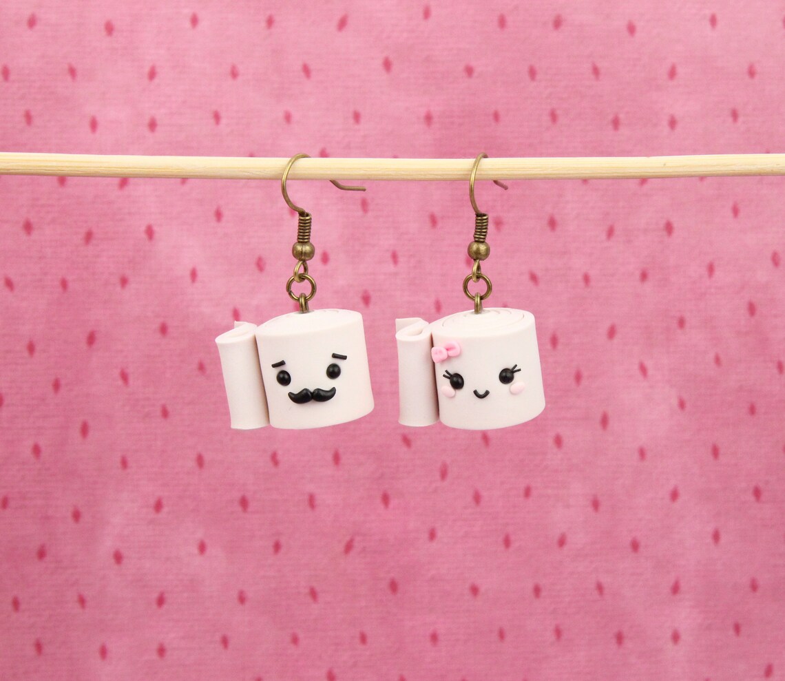 Mr. and Mrs. Toilet Roll Earrings Gift for Friends Etsy