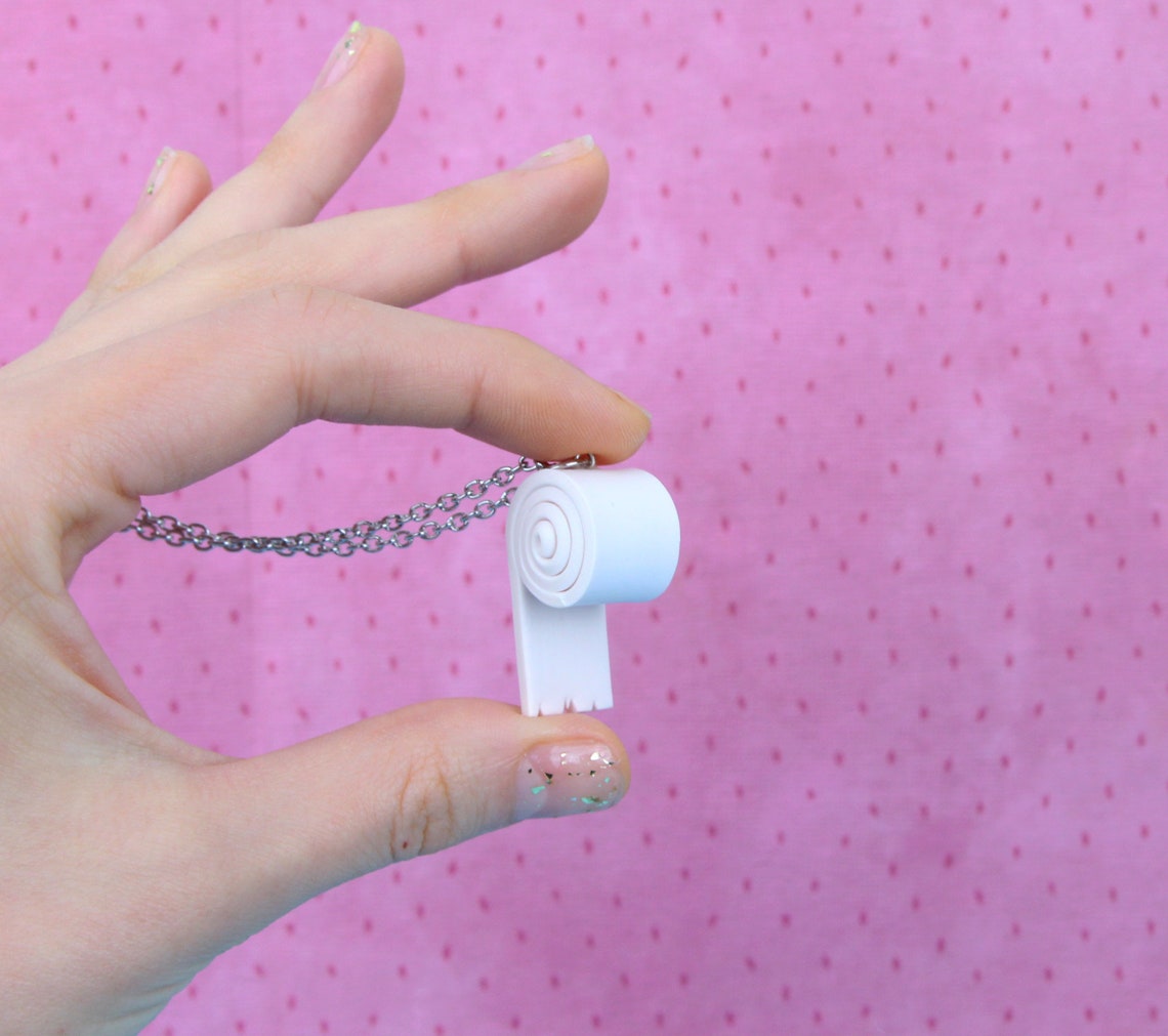 Toilet Paper Necklace Funny Jewelry Toilet Paper Roll Etsy