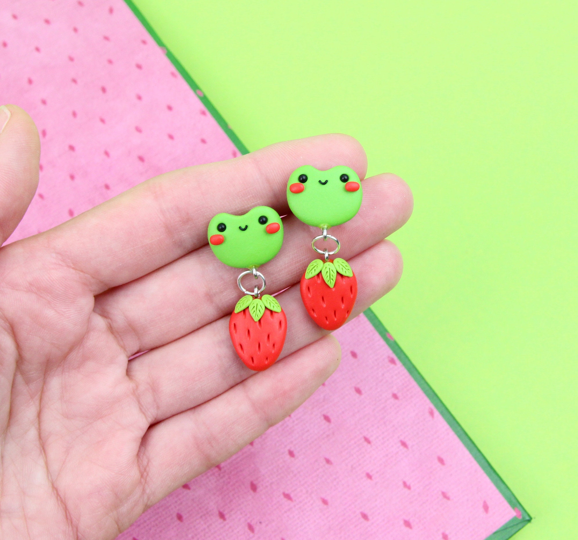 Goblincore Dangle Earrings Cute Frog Stud Earrings - Etsy