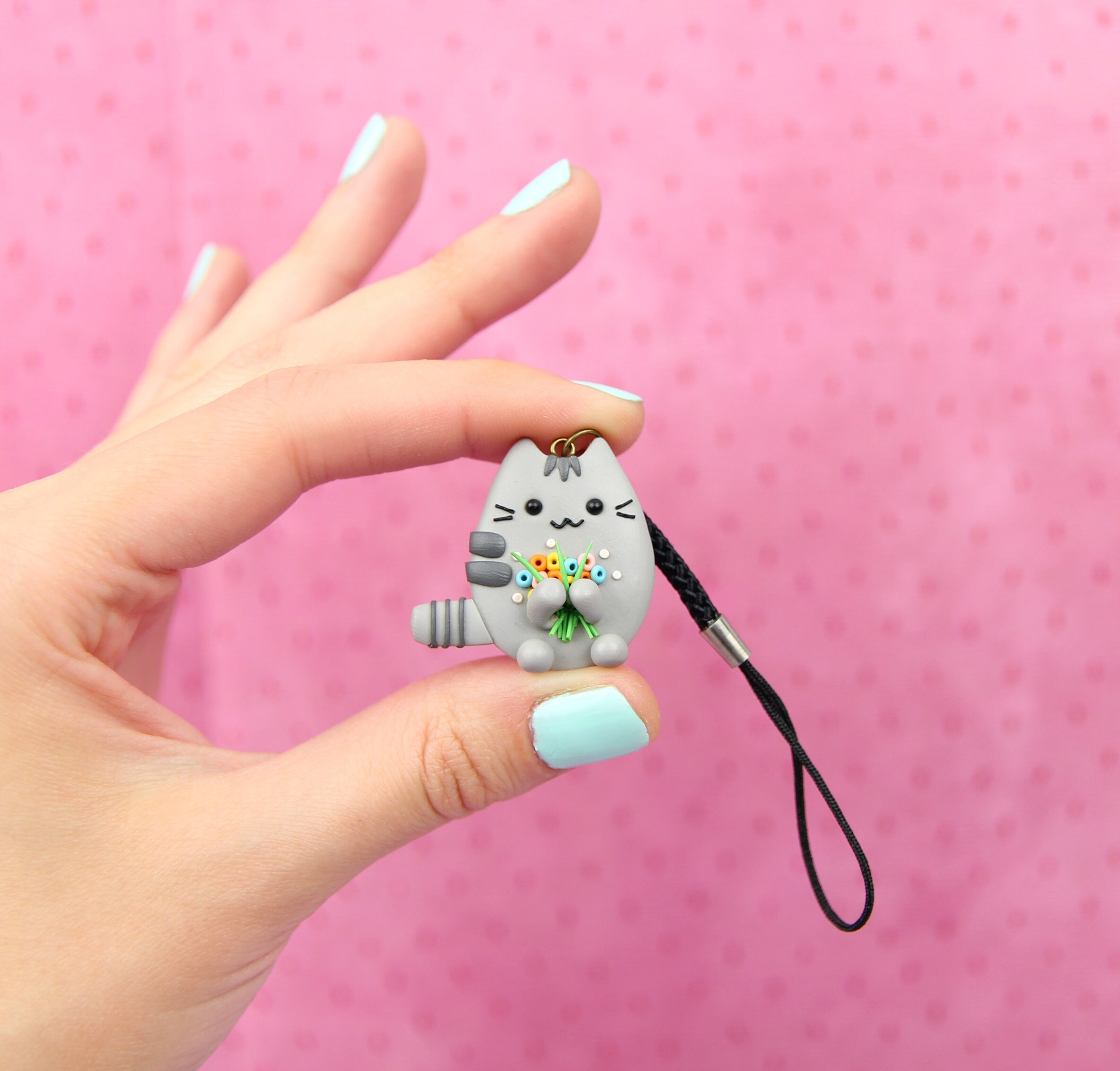 Pusheen Keychain Funny Mother Day Gift Cute Cat Keychain Etsy