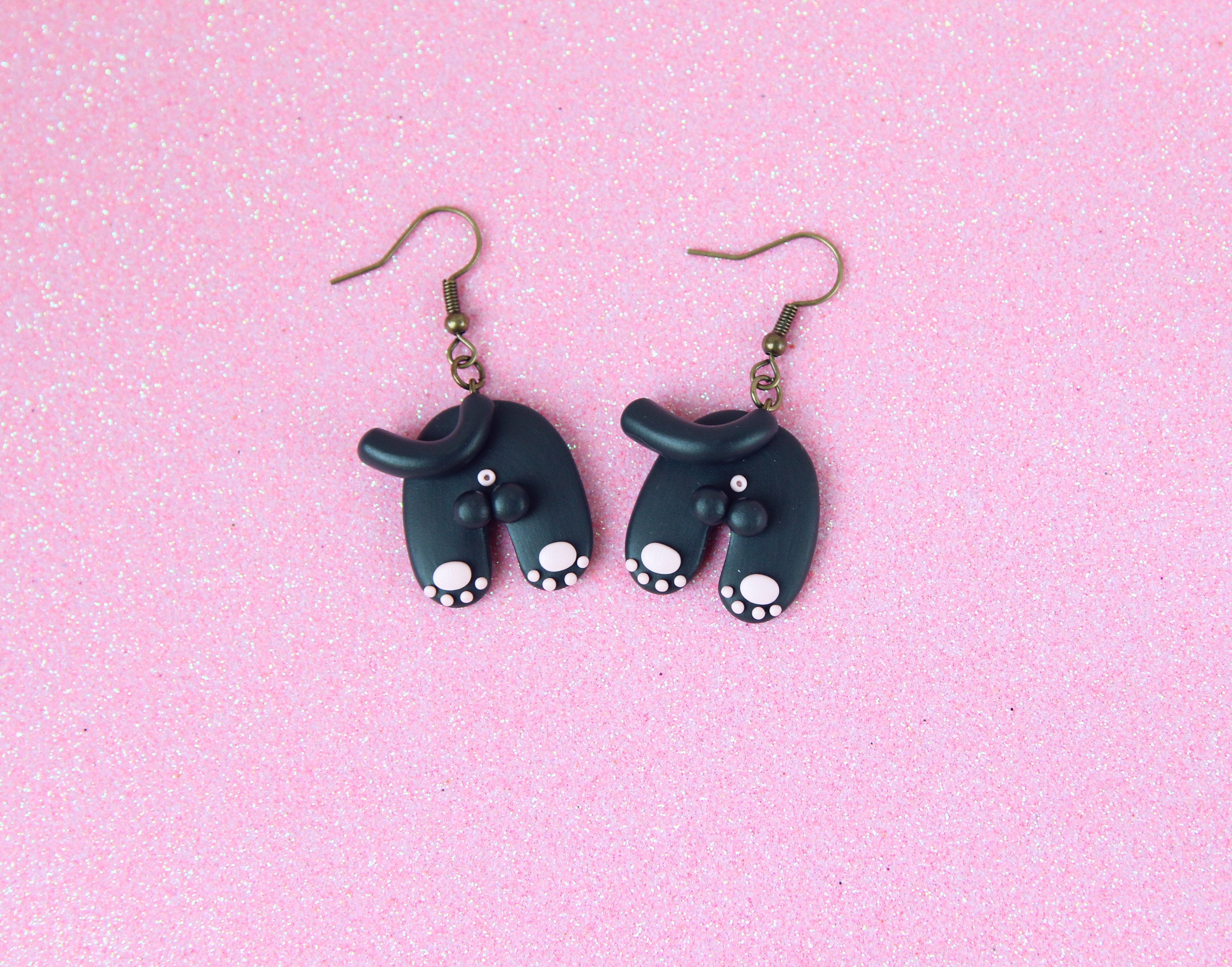 Cat Butt Earrings Gag Gift for Cat Lovers Black Kitty Butt Jewelry Etsy Canada