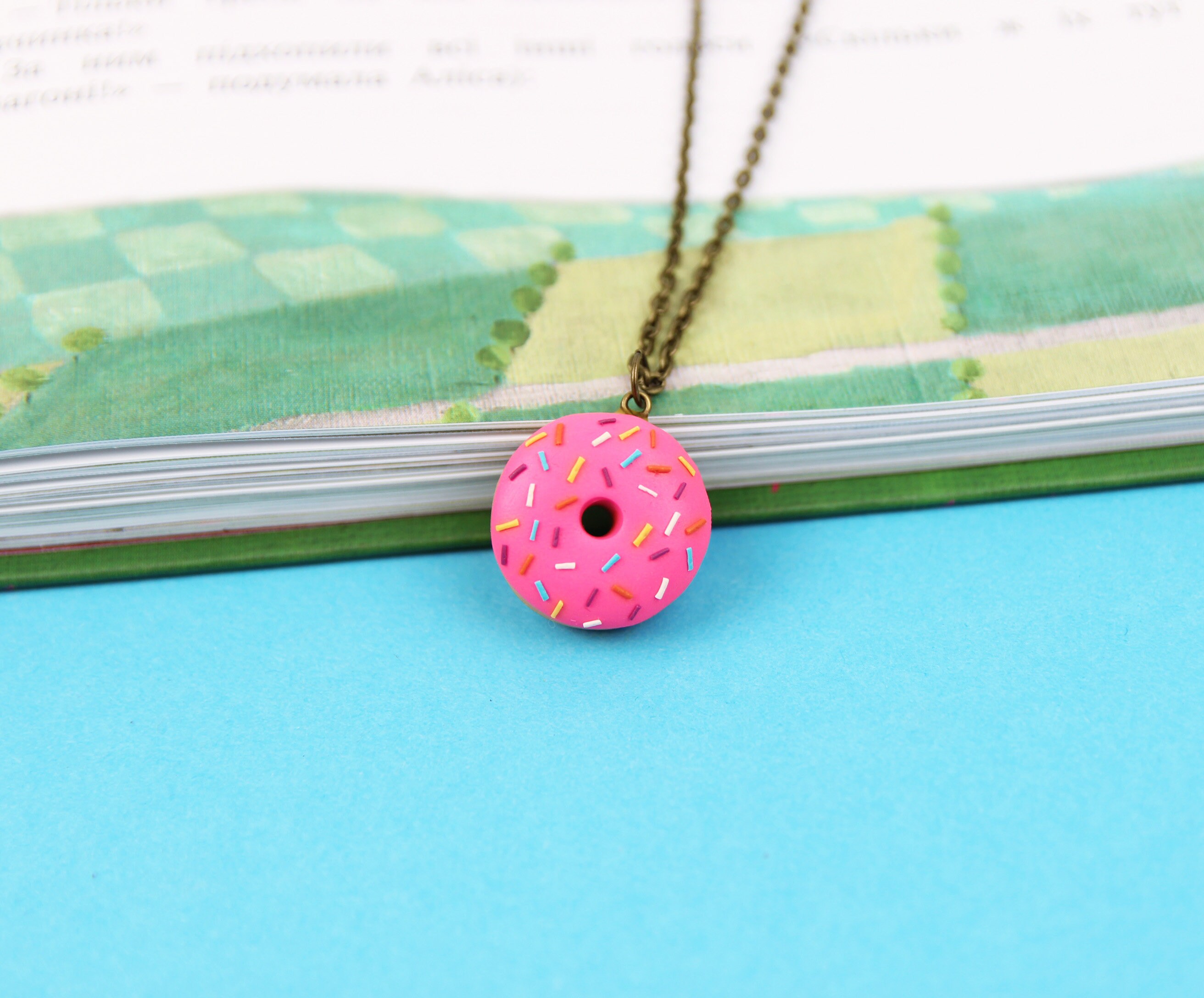 Sprinkle Donut Keychain Best Friend Gift Miniature Food Etsy