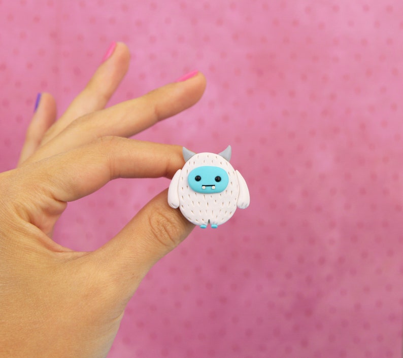 White Yeti Keychain Bigfoot Accessories Gift for Friend Etsy