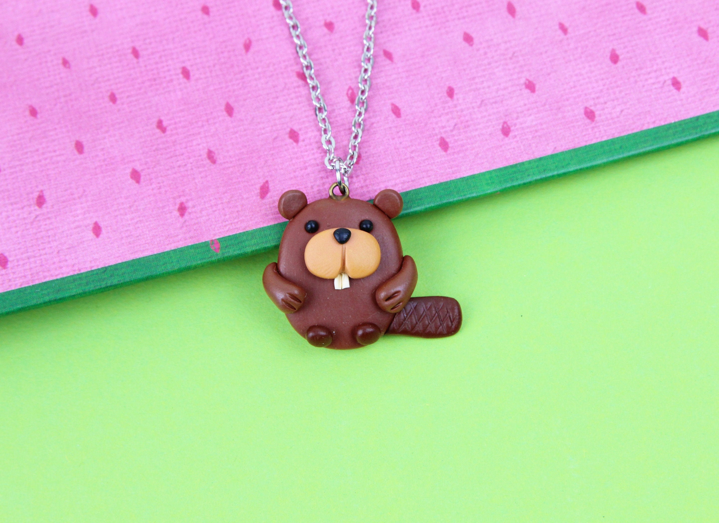 Beaver Keychain Woodland Animal Charm Funny Wildlife Etsy