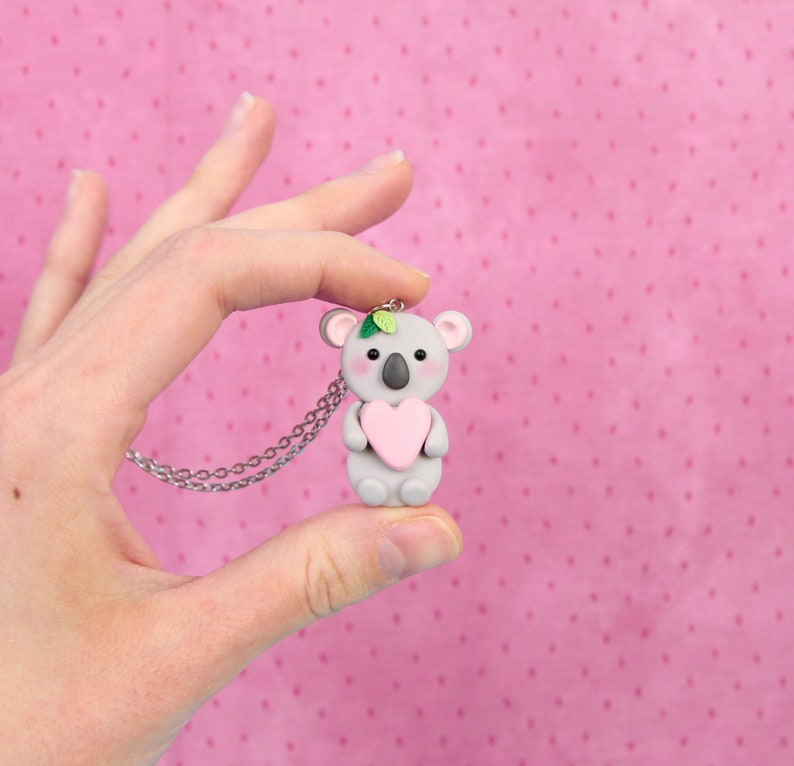 Cute Koala Keychain Wildlife Animal Necklace Zoo Lover Gift Etsy