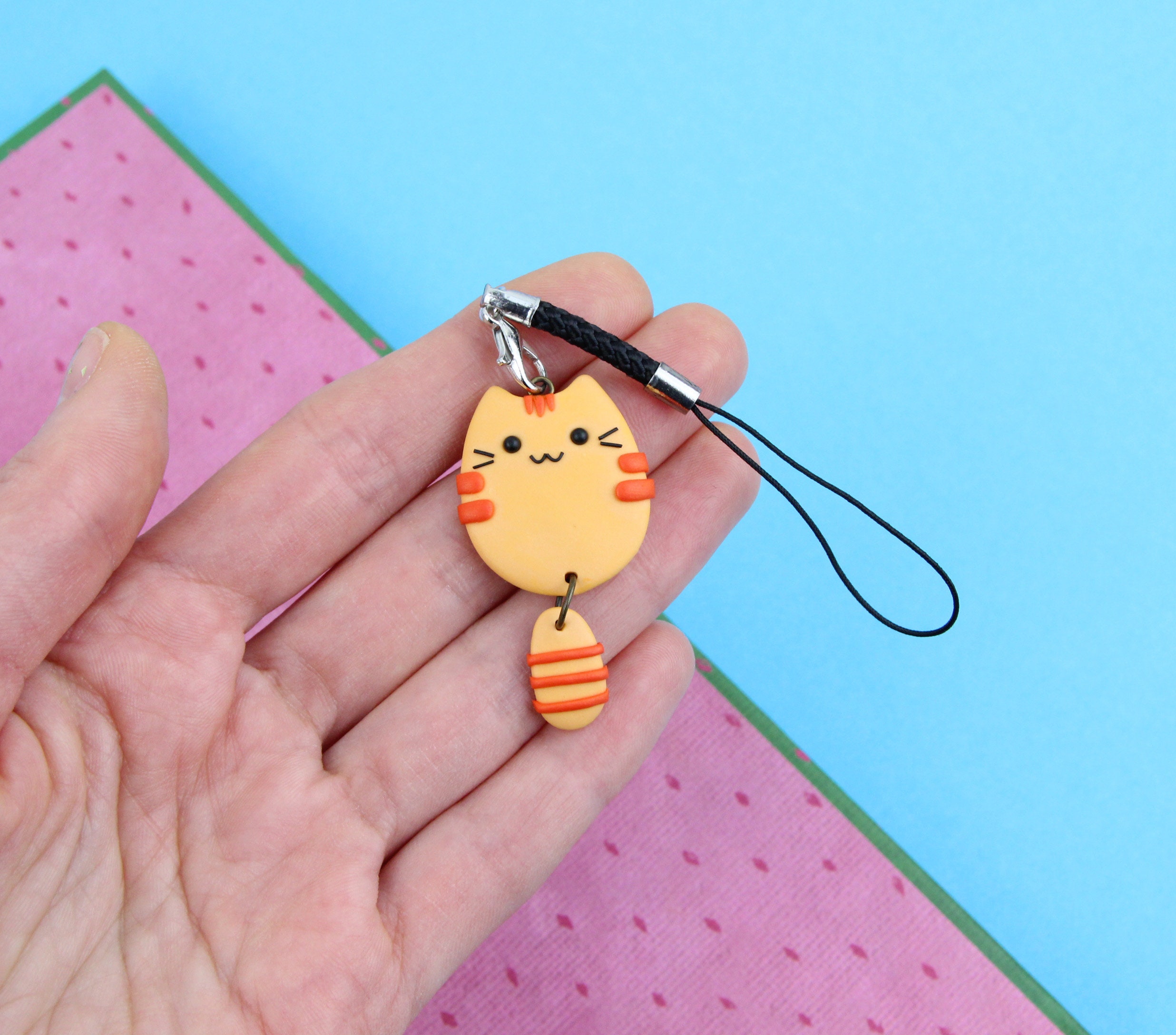 Ginger Cat Necklace Kitten Lover Gift Funny Pet Keychain Etsy