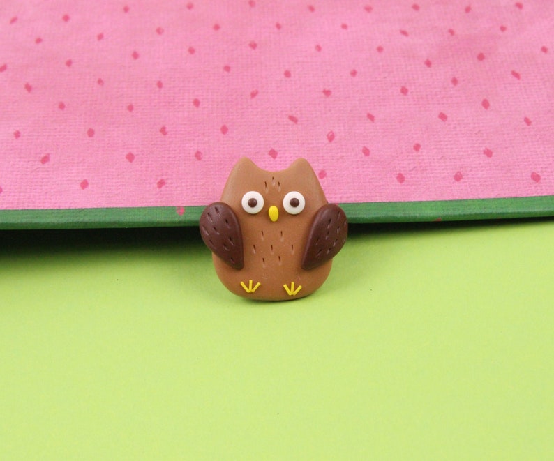 Stocking Stuffers Brown Owl Brooch Wise Owl Jewelry Woodland Animal Badge Wild Nature Pin Gift For Friends Forest Bird Pin