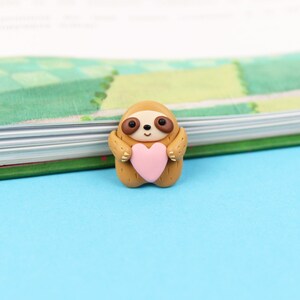 Cute Sloths Pin, Valentines Day Gift, Brown Throated Sloths Brooch ...