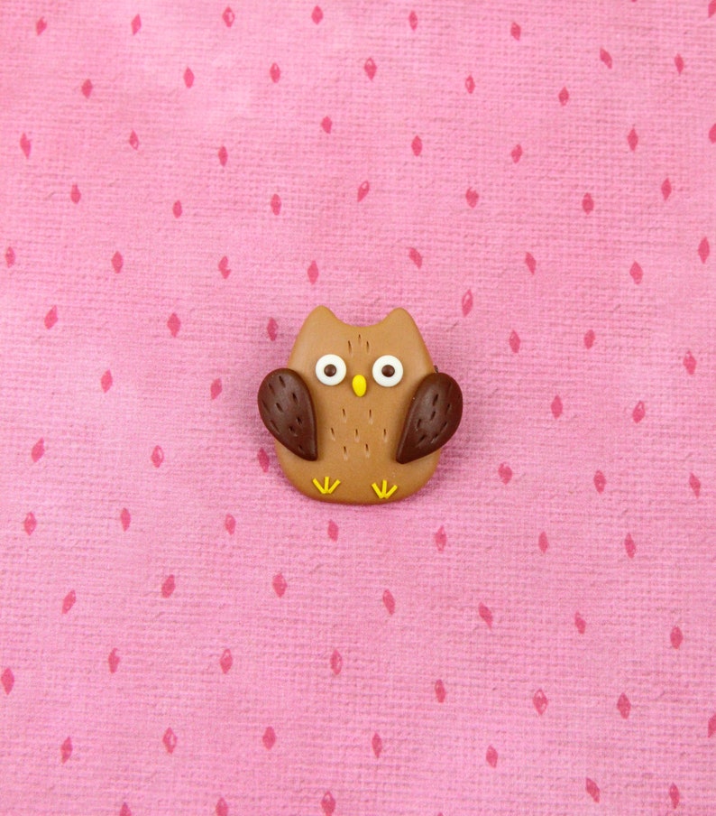 Stocking Stuffers Brown Owl Brooch Wise Owl Jewelry Woodland Animal Badge Wild Nature Pin Gift For Friends Forest Bird Pin