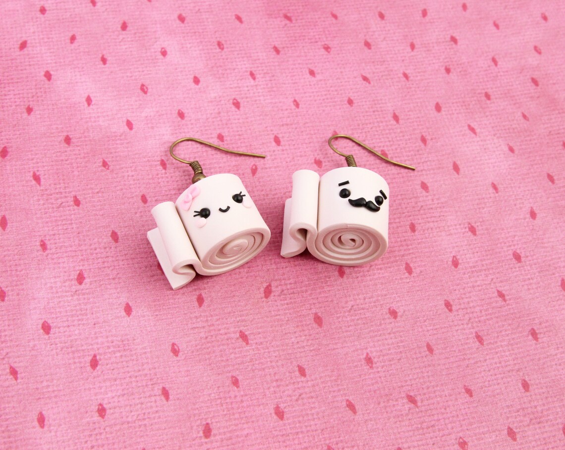 Mr. and Mrs. Toilet Roll Earrings Gift for Friends Etsy