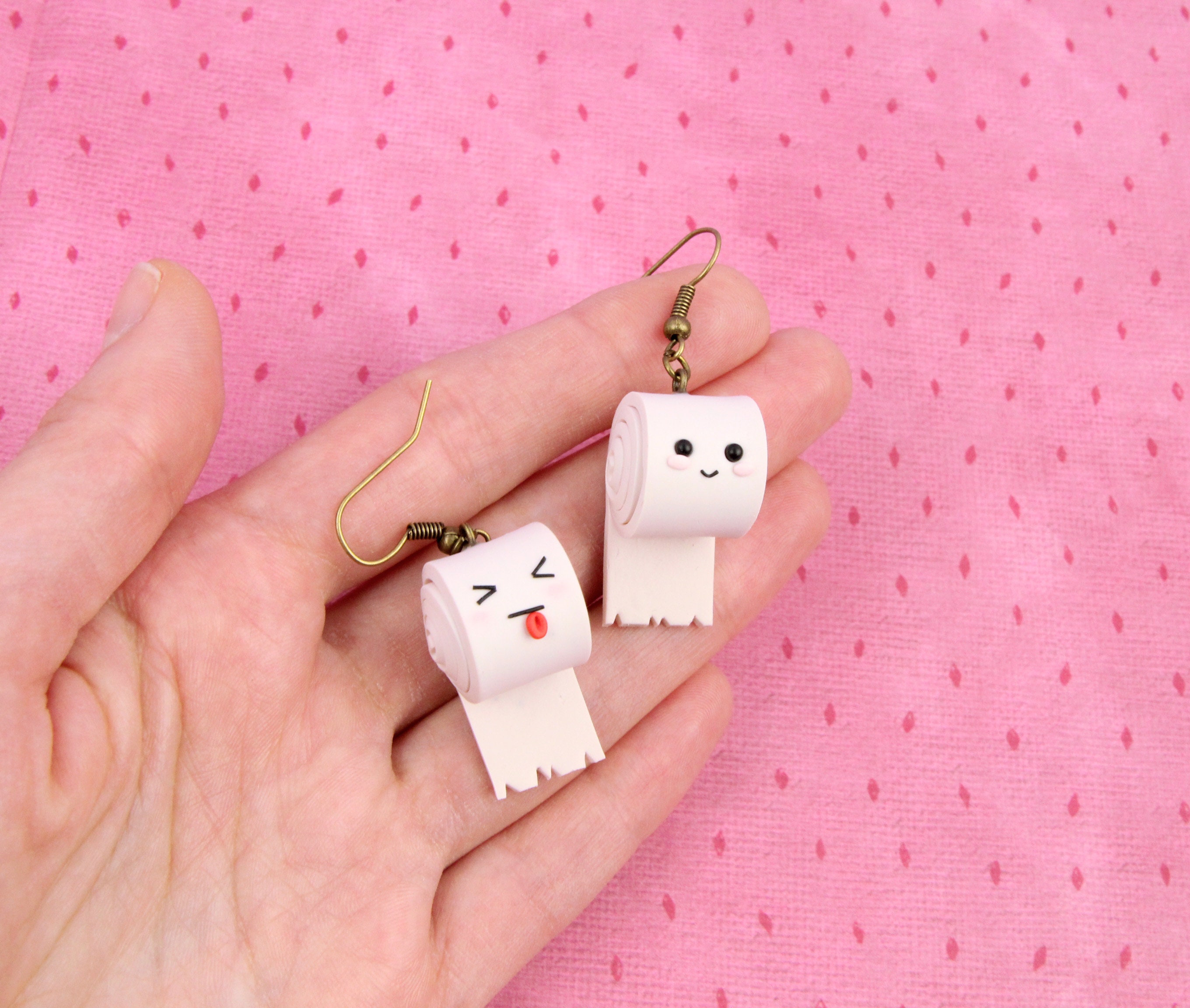Toilet Paper Earrings Funny Gift for Friends Mismatching Etsy