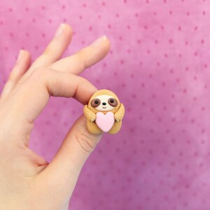 Cute Sloths Necklace, Funny Animal Lover Gift, Brown Throated Sloths Pendant, Gift for Kids, Valentines Day Jewelry, Stocking Stuffers image 8