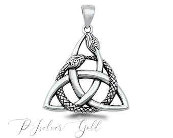 Celtic CHARMED Knotwork Triquetra Sterling Silver Jewelry C069