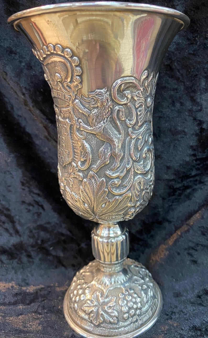 Vintage Antique Kiddush Cup 84 Sterling Silver Collectible Etsy