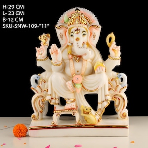 Lord Ganesha #Sitting Ganesh Statue #Hindu Elephant God #Good Luck God #Vinayaka Statue #Diwali Gift #Gajanand #Lambodara #Ganesh for Altar