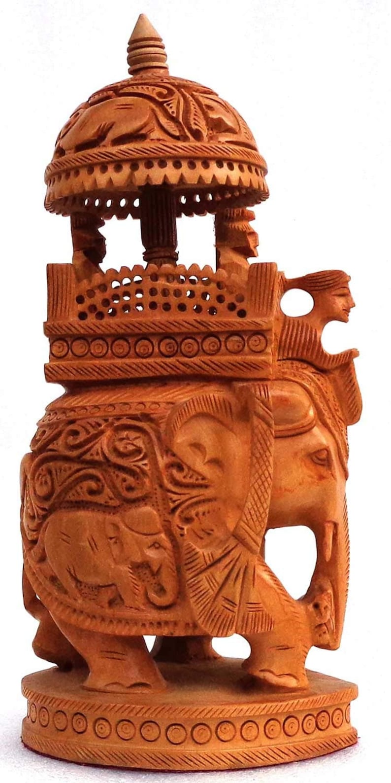 Handmade Wooden Howdah Elephant Carving, Indian Home Decor (8") - Etsy