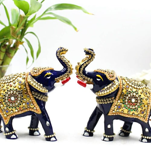 blue elephant statue