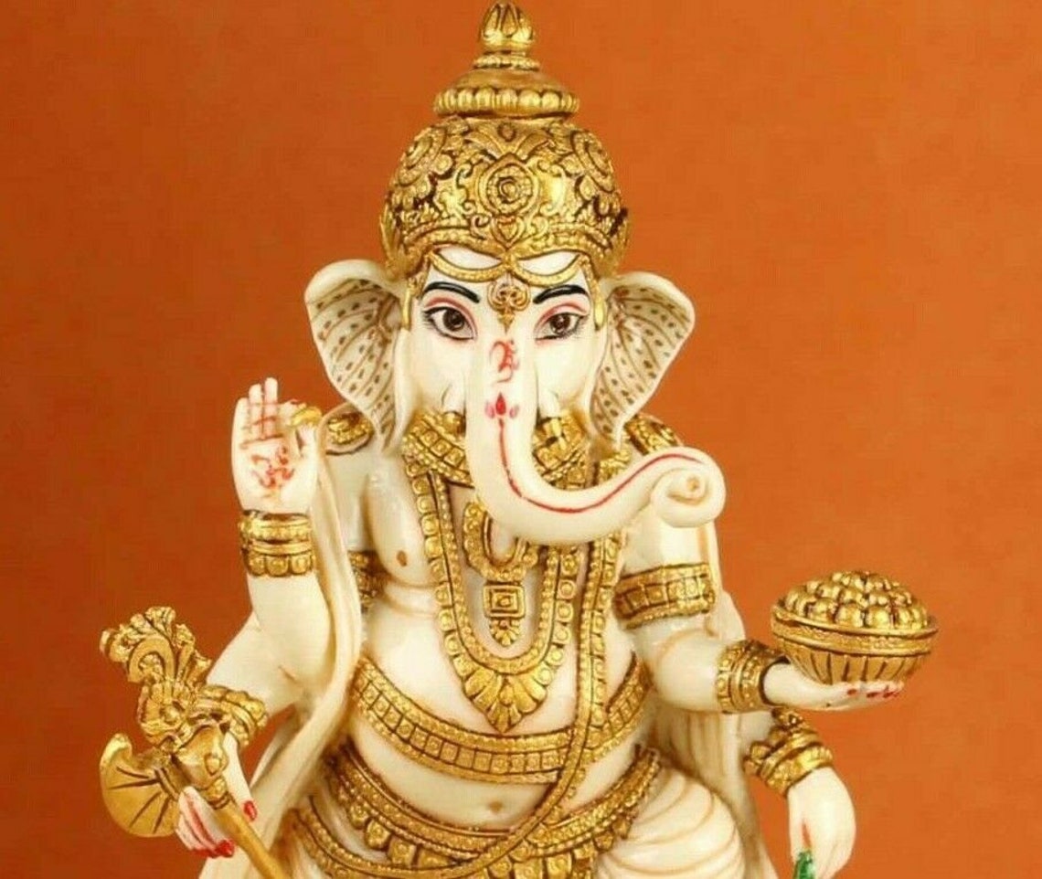 Standing Ganesh Statue Lord Ganesha Good Luck God Home Etsy