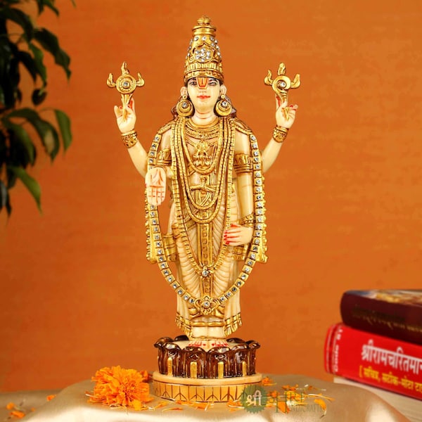 Figura de Tirupati Balaji, escultura de dios hindú, arte, figura de Venkateswara Vishnu, decoración del hogar, estatua de templo de Feng Shui, dios hindú, ídolo indio