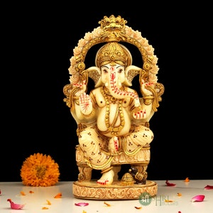 Lord Ganesh Statue, Hindu Elephant God, Good Luck God, Vinayaka Statue, Diwali Gift, Gajanand, Ganesh for Altar, House warming gift.