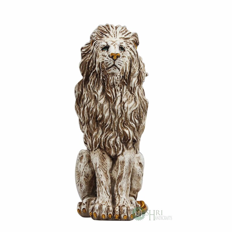 15 Handmade Lion Sitting Statue Stone Finish Animal Etsy