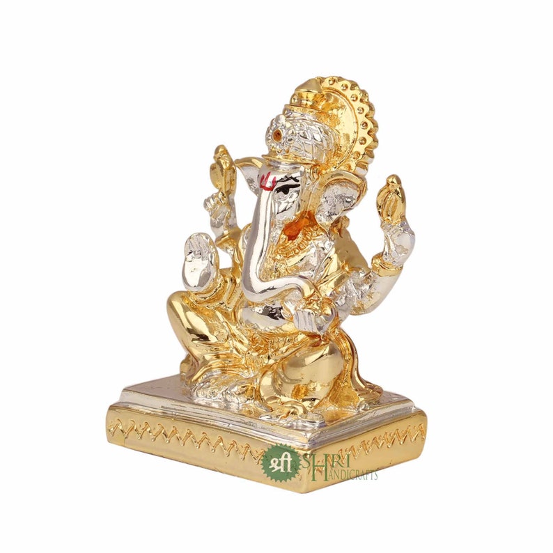 Lord Ganesha Statue for Car Dashboard Gold Plated Sculpture Etsy