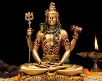 シヴァ神像 #マハデヴァ像 #トリシュル #ヒンドゥー教の神 #虎に座る